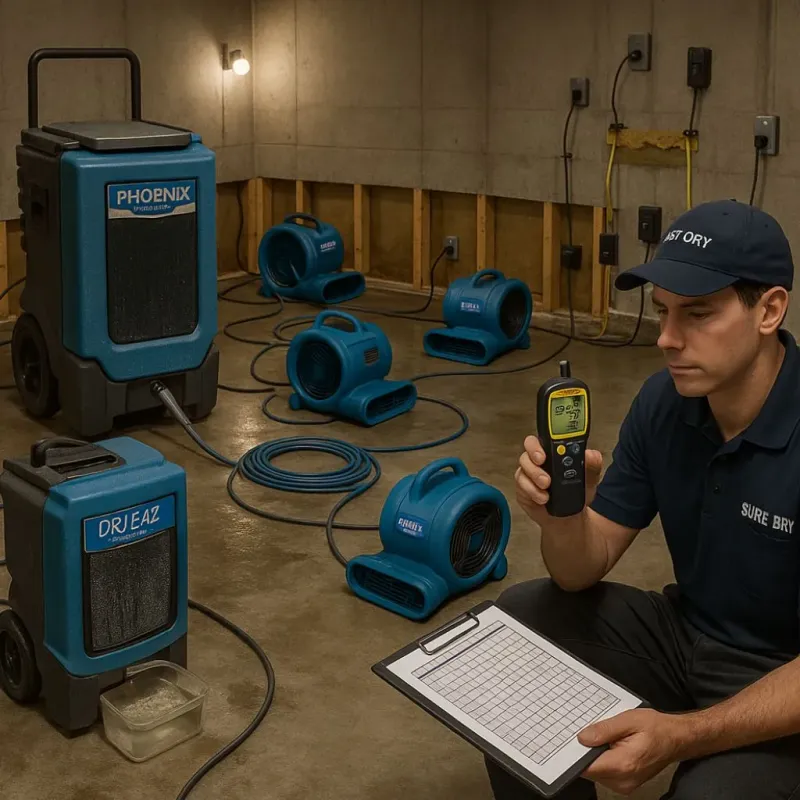 Structural Drying and Dehumidification process in Leesport, PA